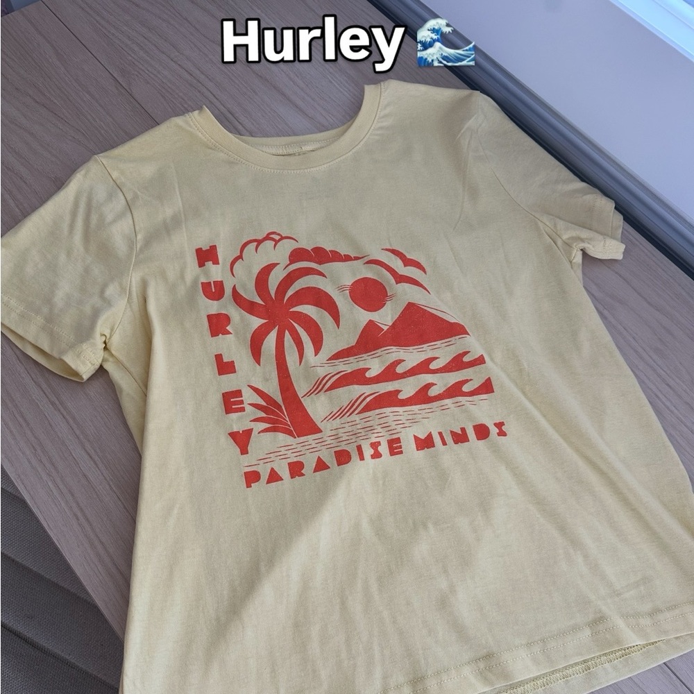 Hurley Yellow Tee with Red Paradise Graphic
